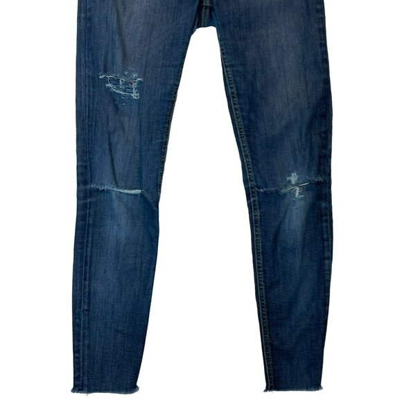 rag & bone Size 26 x 27 Nina High Rise Ankle Skinny Frayed Hem Distressed Knee - Picture 3 of 9